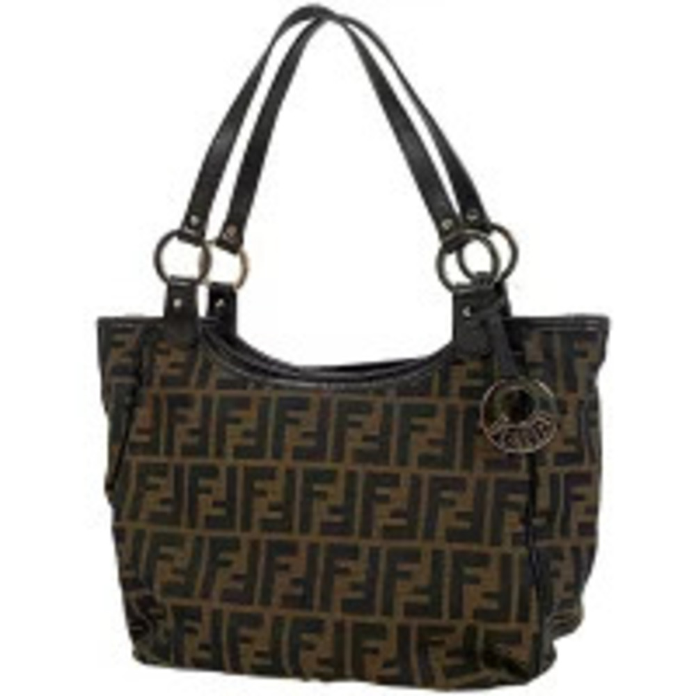 Fendi Zucca handbag tote bag canvas brown